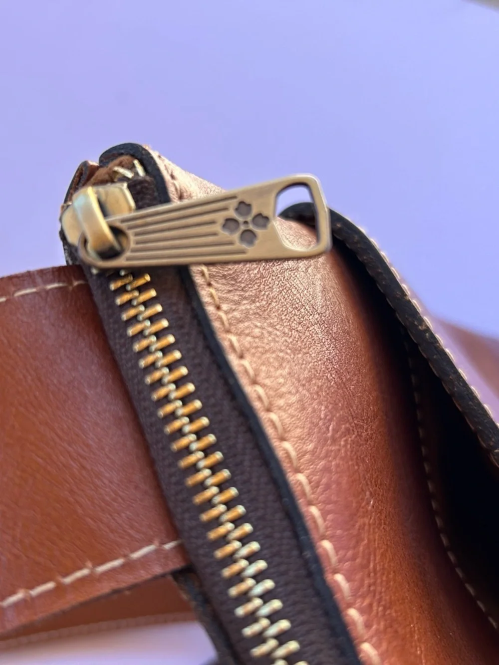 Like New Patricia Nash Tan Leather Messenger Crossbody with Adjustable Strap - Picture 6 of 12